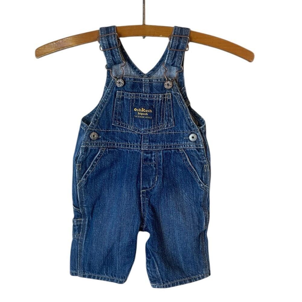 OshKosh B’Gosh Infant Overalls Sz 3 Months Denim Jean Cotton